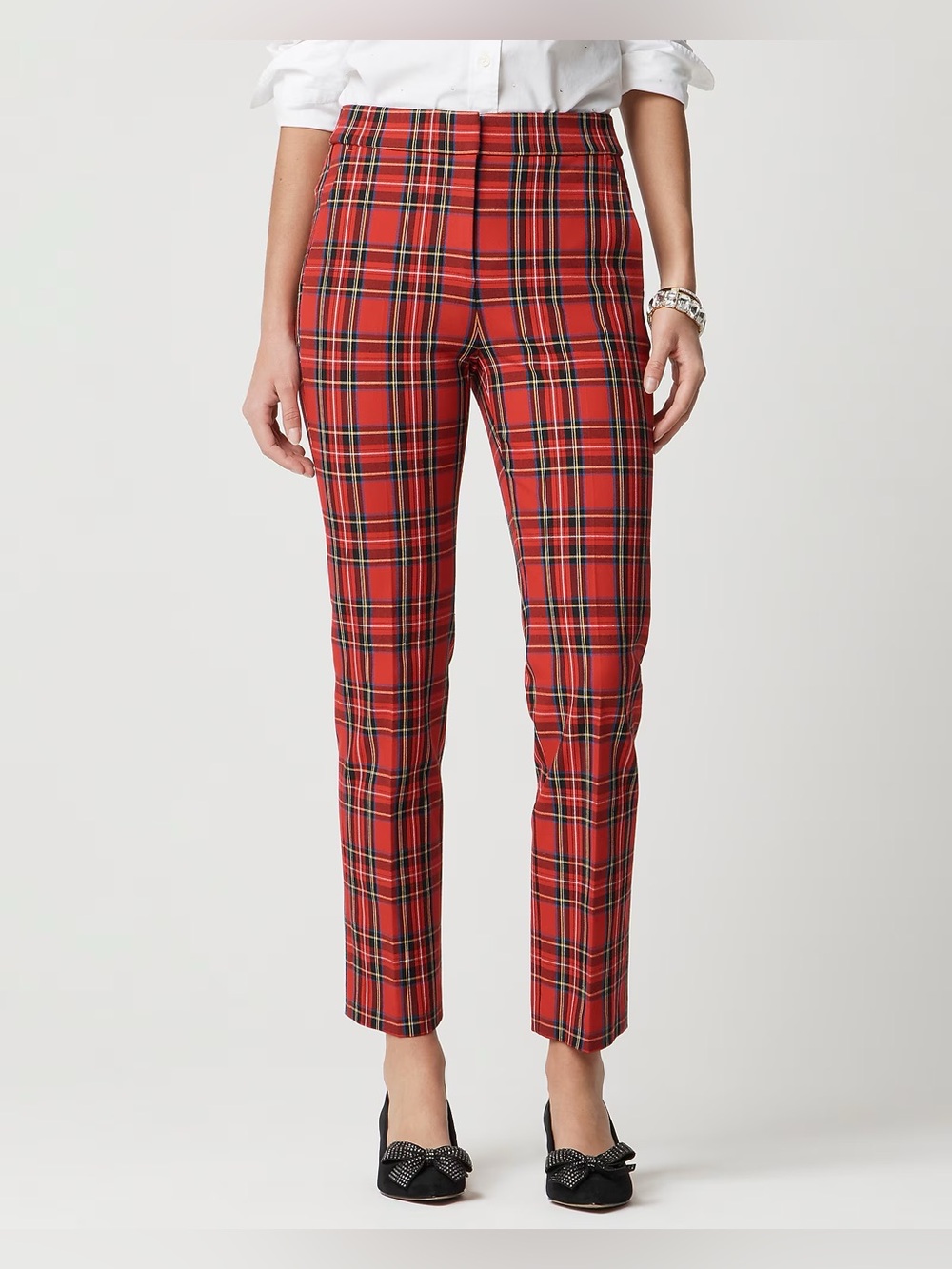 J.CREW - Tartan Plaid Cropped Straight Pant. Size: 10